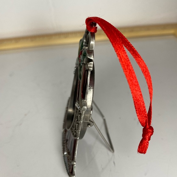 Christmas Photo Frame St Nicholas Square Wreath Enamel Red gems - Picture 5 of 6